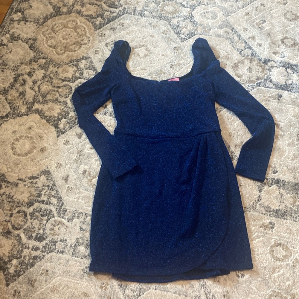 Sparkle black and blue evening dress